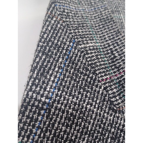 Vtg Evan Picone Mens Blazer Jacket Sz 40 Silk Tweed 2 Button Black White Red - Picture 4 of 11